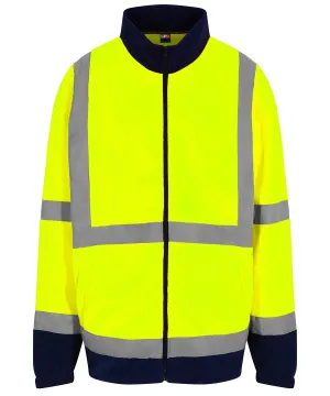 HV Yellow/Navy - High visibility full-zip fleece