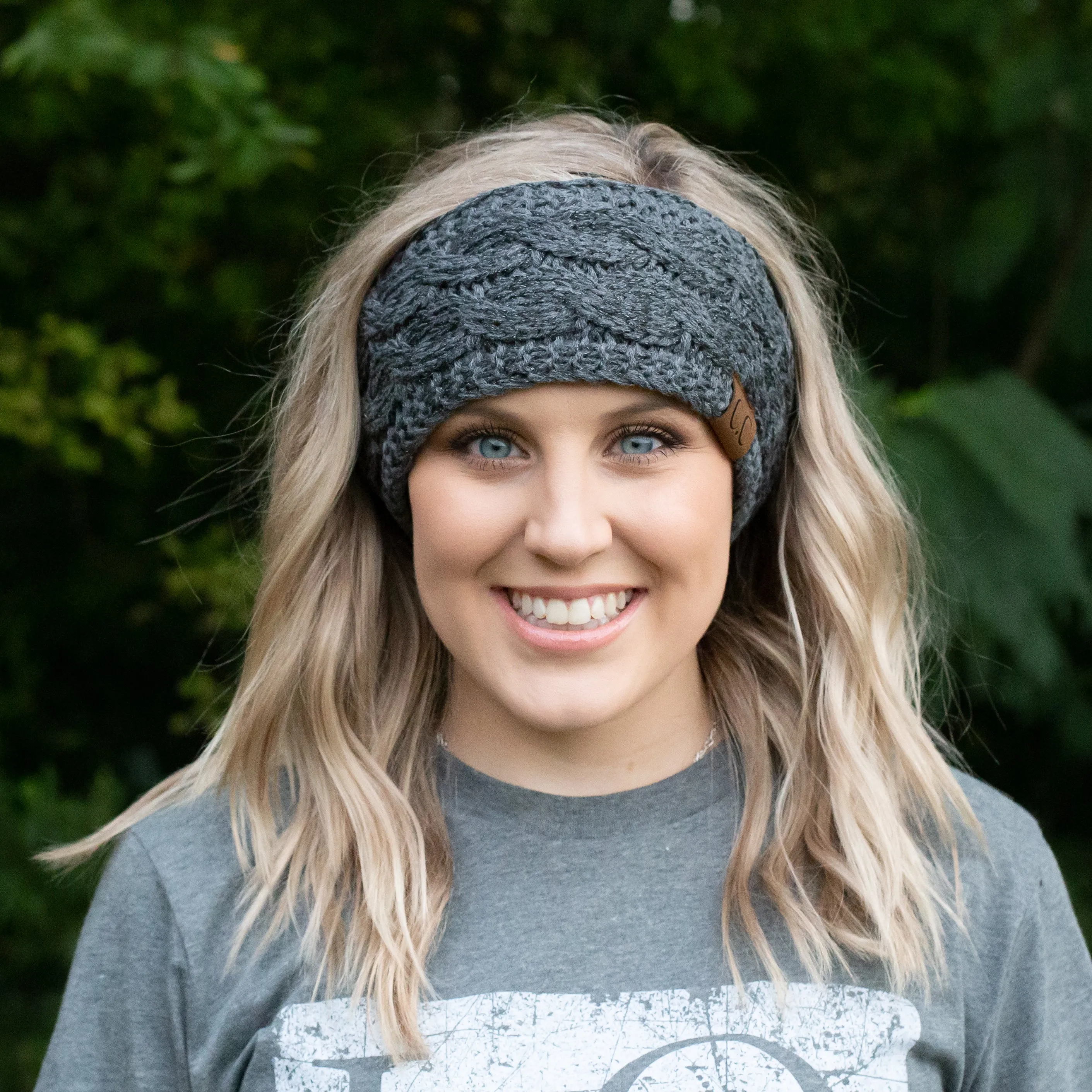 HW-20 HEADWRAP METALLIC DARK MELANGE GREY