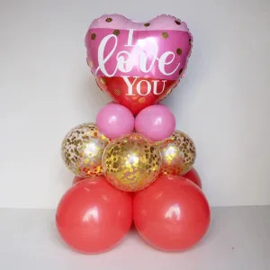 I Love You Confetti Valentines Mini Balloon Sculpture