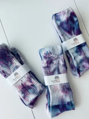 Iced Purple Bamboo Tie Dye Socks