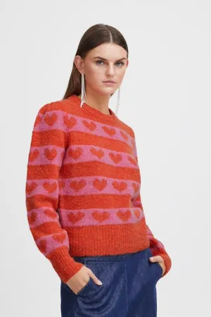 ICHI Estelle Pullover in Orange