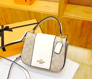 Imported Coach High Quality Crossbody Bag For Women (Brown White)