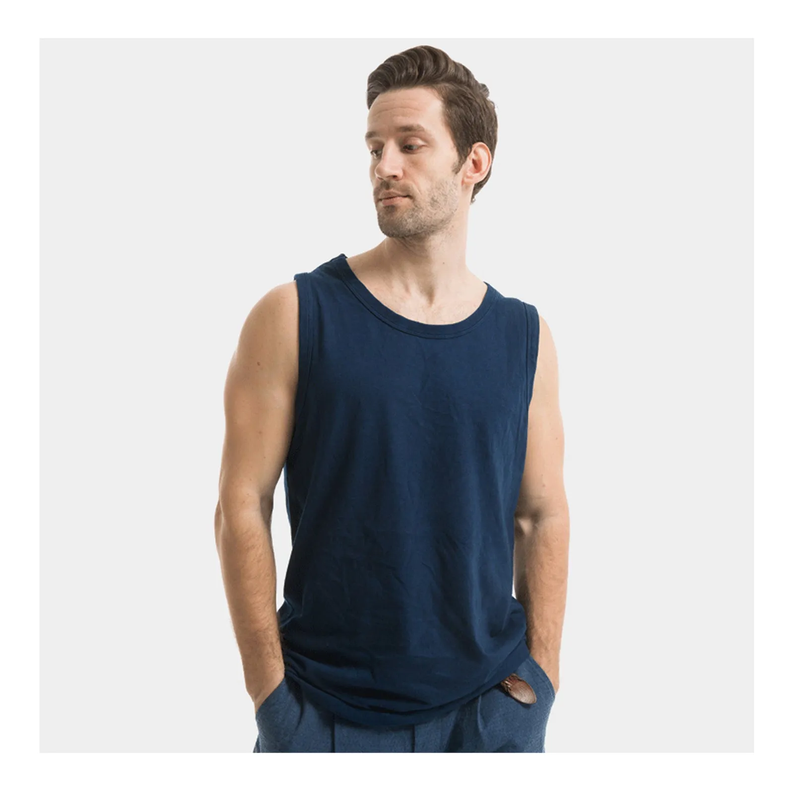 Indigo Plant Dyed Cotton Blue Vest