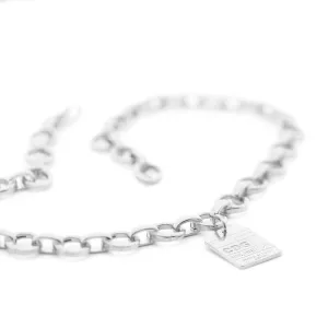 Infinity Link Charm Necklace, Silver