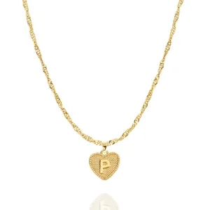 Initial Heart Necklace in Gold