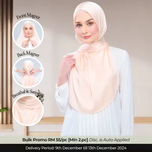 Instant Tag n' Go Shawl  | Satin Silk in Soft Apricot