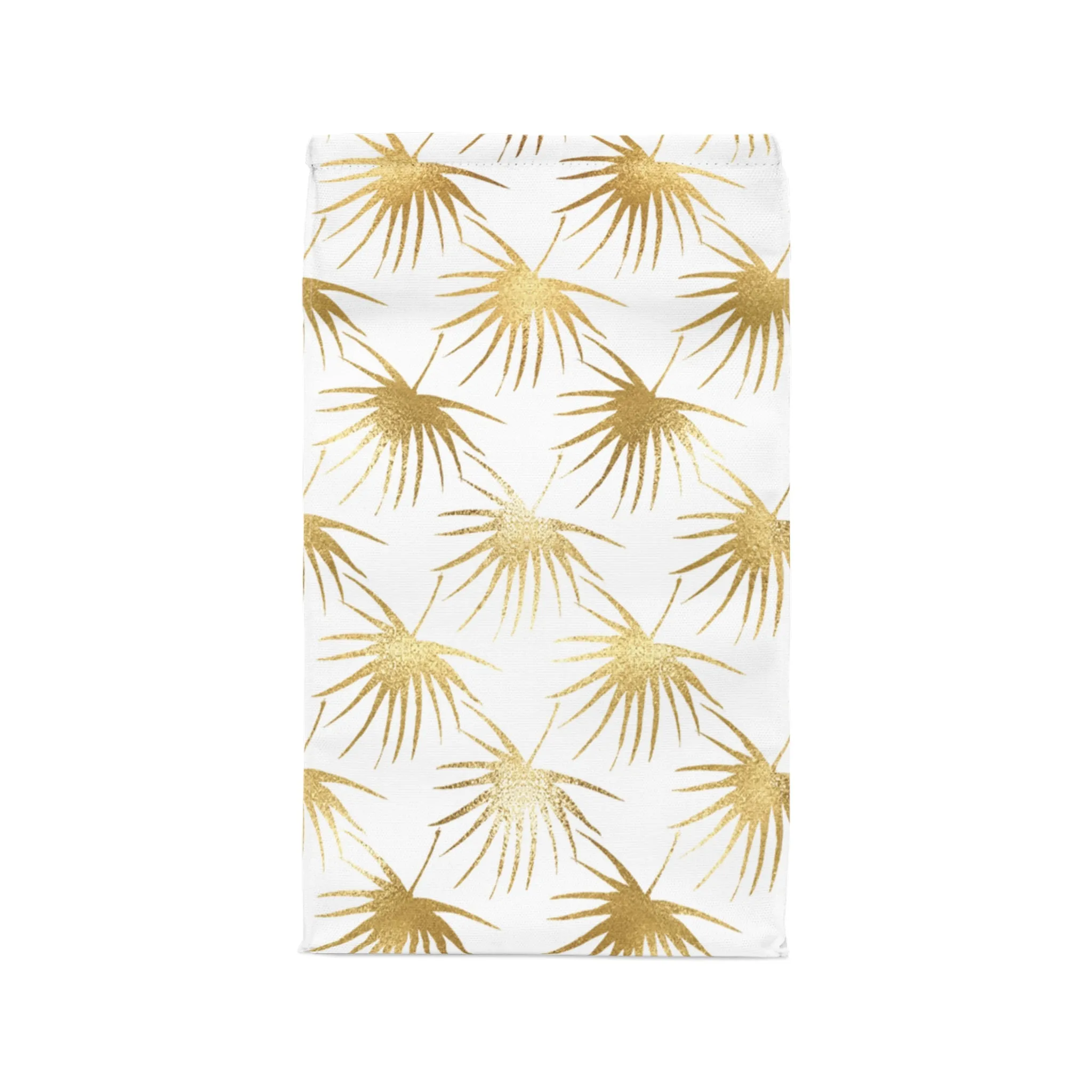 Insulated Lunch Bag Summer Floral Bag Gold Palm Leaves