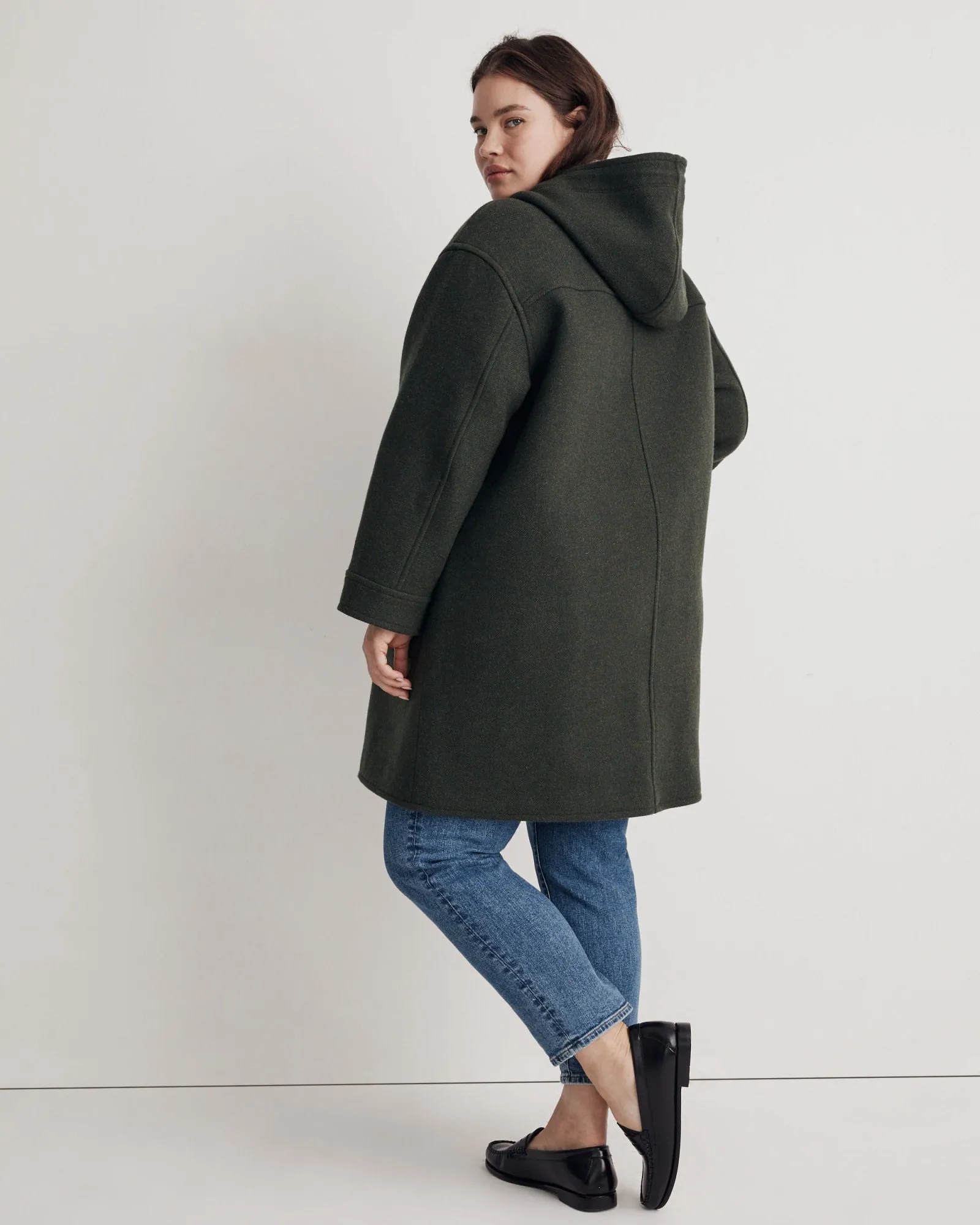 Insuluxe Wool Hooded Zip Coat | Heather Dark Pine