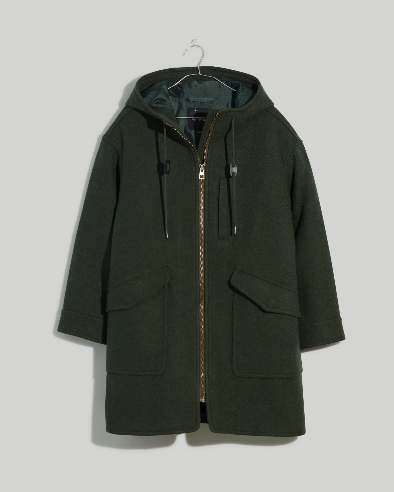 Insuluxe Wool Hooded Zip Coat | Heather Dark Pine