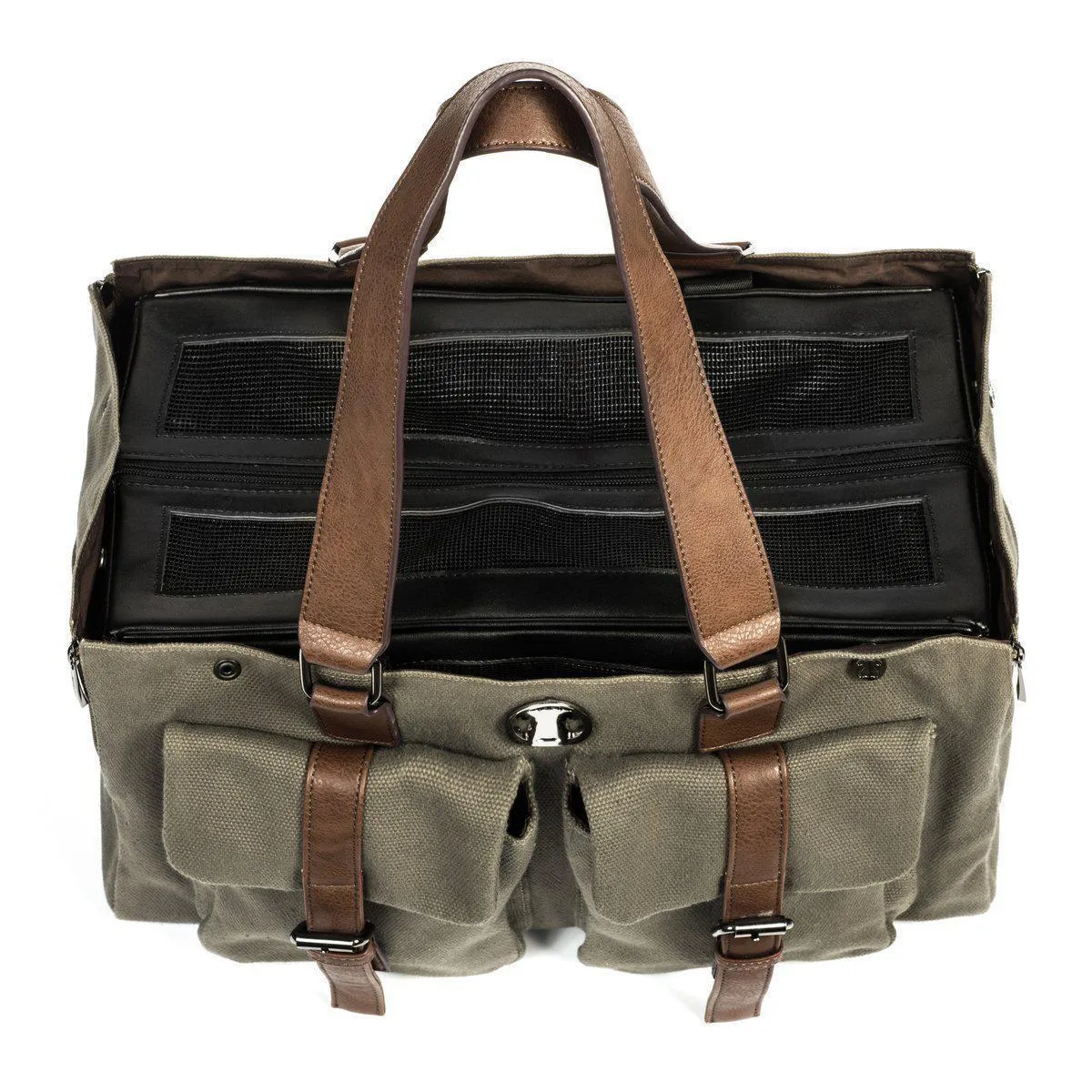 Interchangeable Weekend Canvas Dog Carrier Green