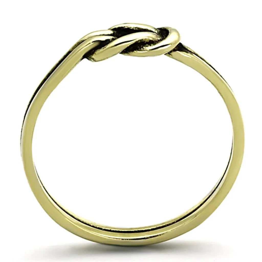 IP Gold(Ion Plating) Stainless Steel Ring with No Stone for Women Style TK1239G