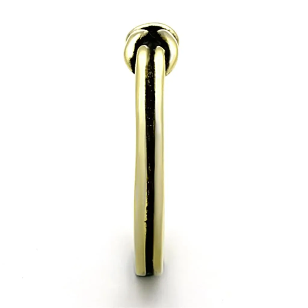 IP Gold(Ion Plating) Stainless Steel Ring with No Stone for Women Style TK1239G