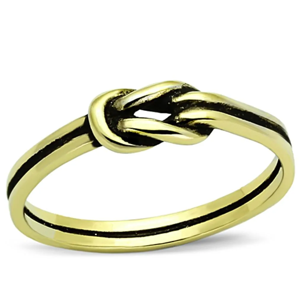 IP Gold(Ion Plating) Stainless Steel Ring with No Stone for Women Style TK1239G
