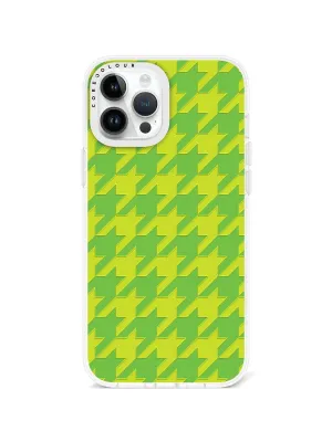 iPhone 12 Pro Max Green Houndstooth Phone Case
