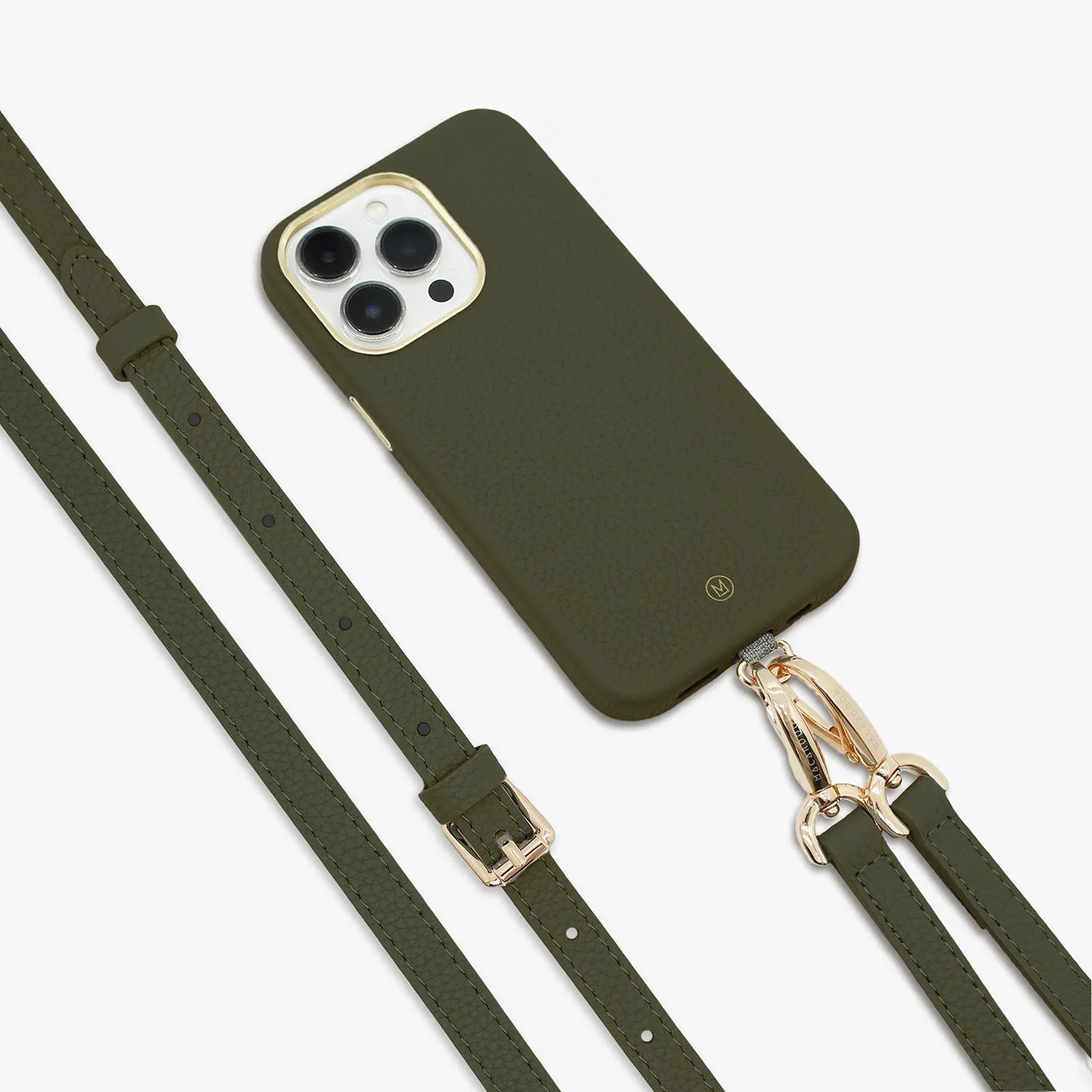 iPhone 16 Leather MagSafe Case with Crossbody Leather Strap