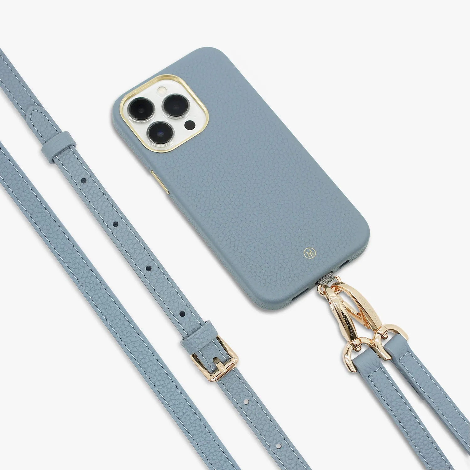 iPhone 16 Leather MagSafe Case with Crossbody Leather Strap