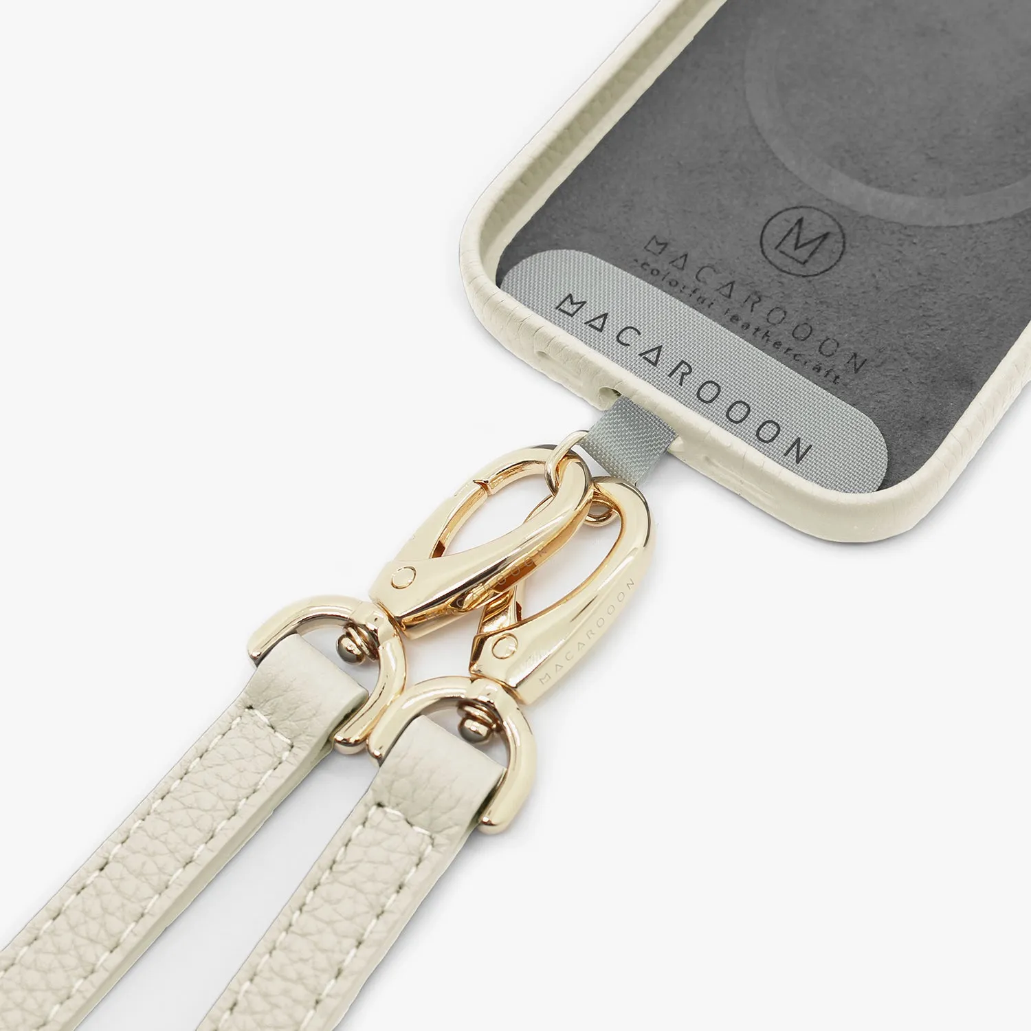 iPhone 16 Leather MagSafe Case with Crossbody Leather Strap