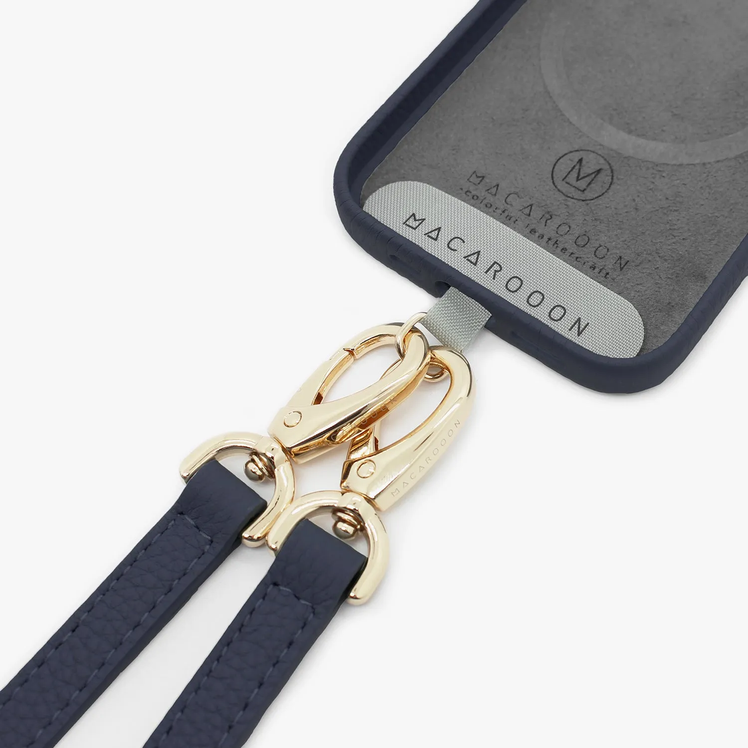 iPhone 16 Leather MagSafe Case with Crossbody Leather Strap