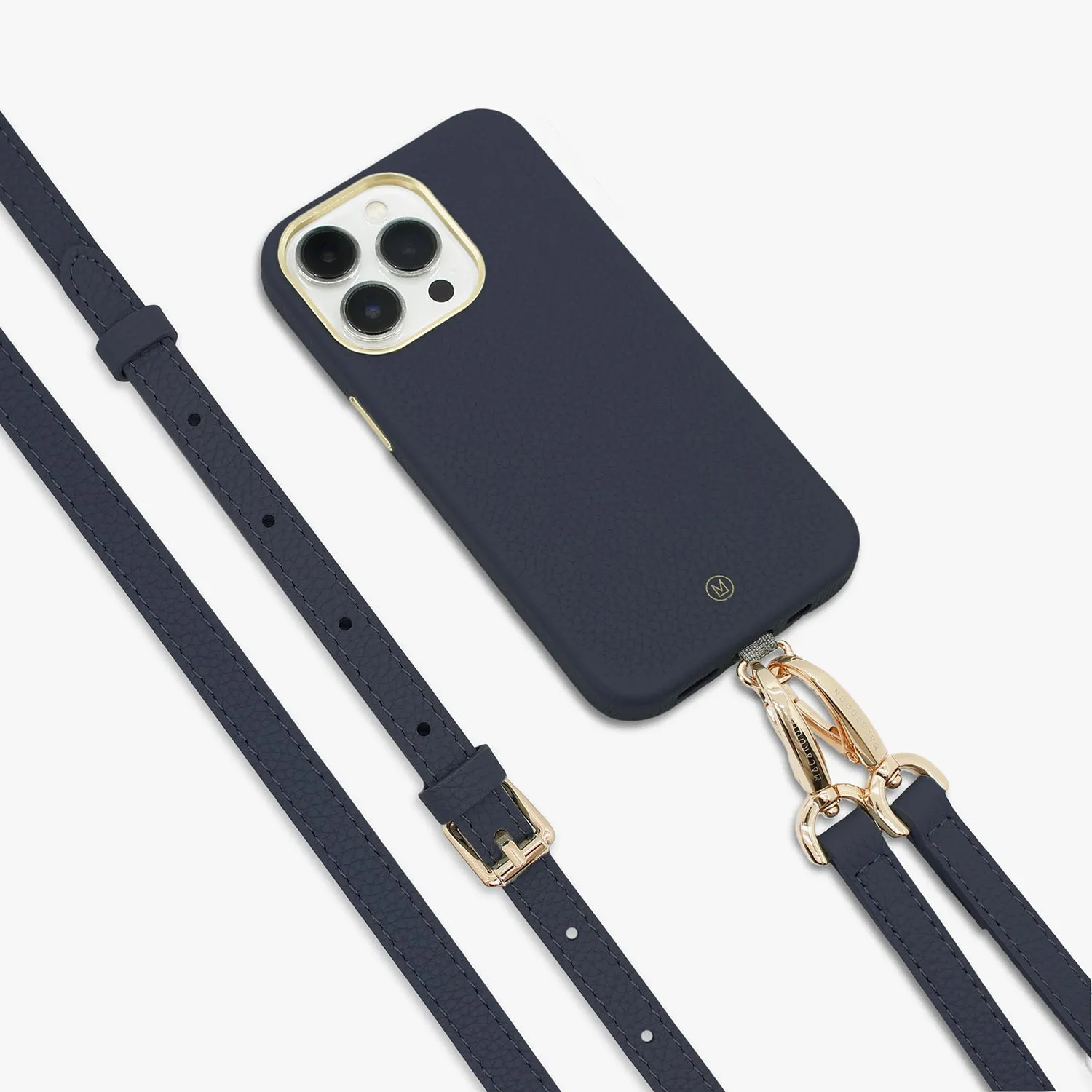 iPhone 16 Leather MagSafe Case with Crossbody Leather Strap