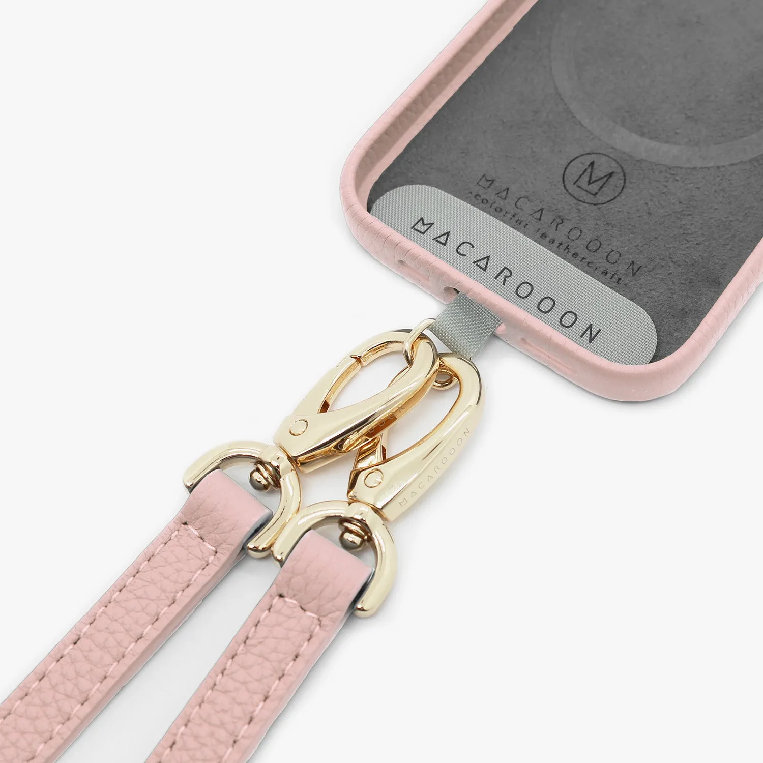 iPhone 16 Leather MagSafe Case with Crossbody Leather Strap