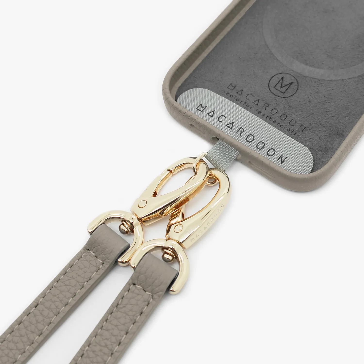 iPhone 16 Leather MagSafe Case with Crossbody Leather Strap