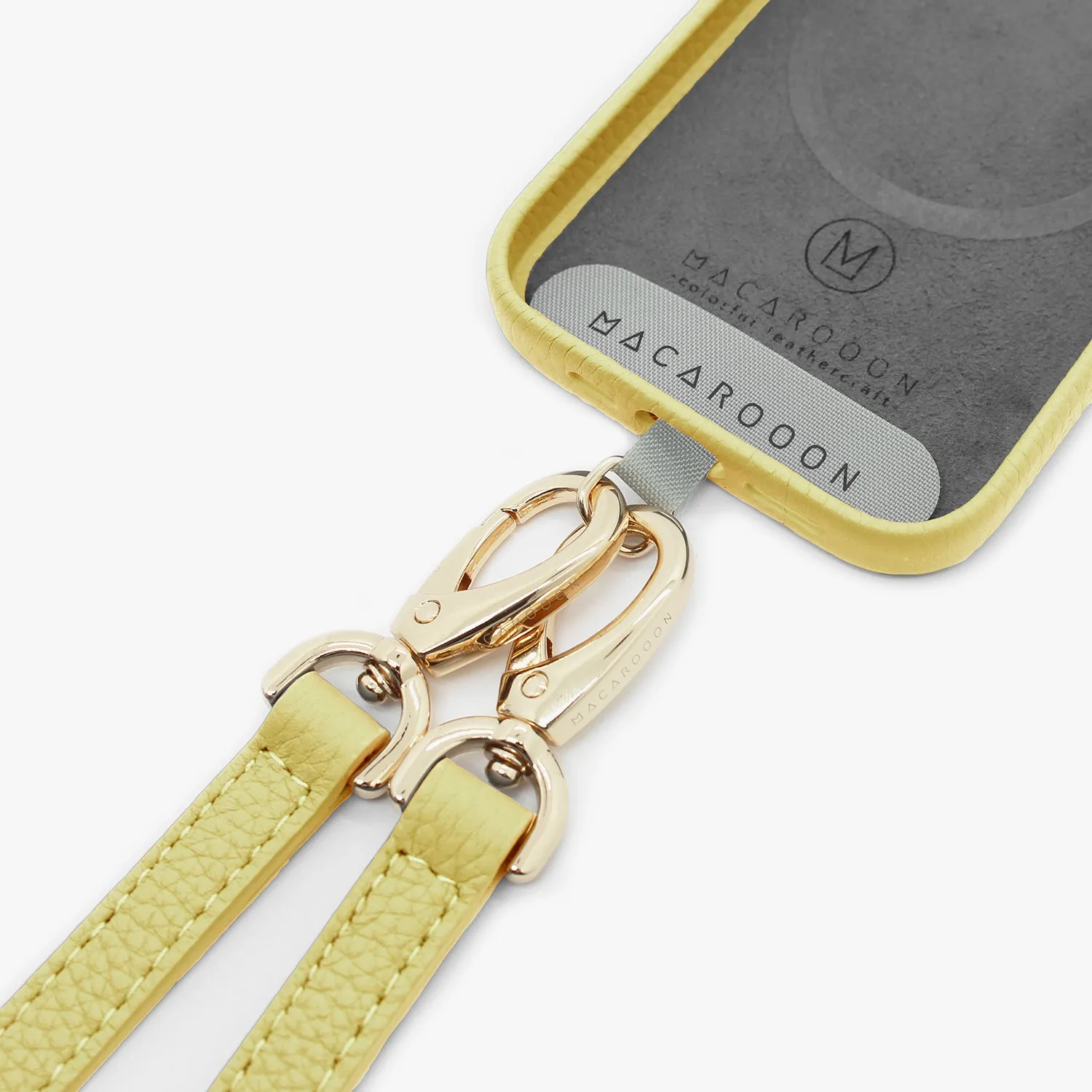 iPhone 16 Leather MagSafe Case with Crossbody Leather Strap