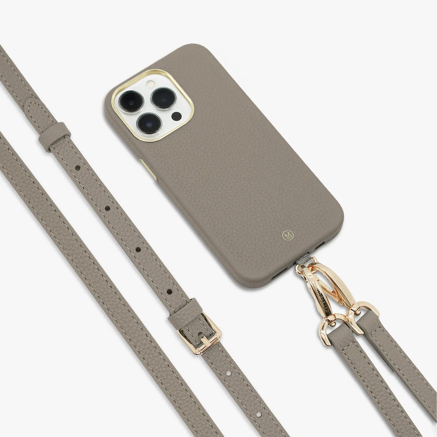 iPhone 16 Leather MagSafe Case with Crossbody Leather Strap