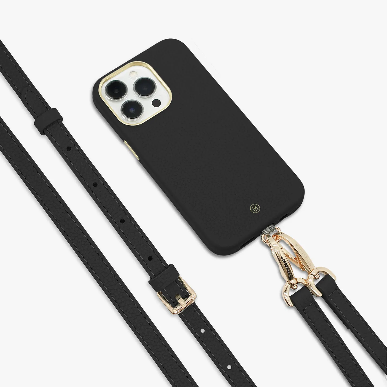 iPhone 16 Leather MagSafe Case with Crossbody Leather Strap