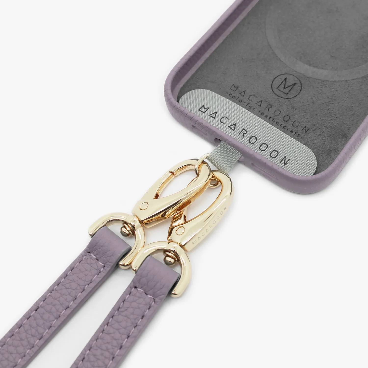 iPhone 16 Leather MagSafe Case with Crossbody Leather Strap