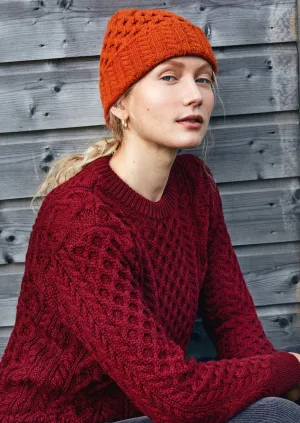 IrelandsEye Luxe Aran Hat | Terracotta