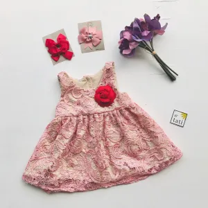 Iris Dress in Pink Shine Lace