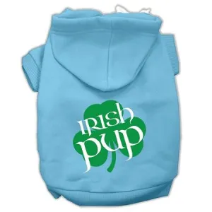 Irish Pup Screen Print Pet Hoodies Baby Blue Size XL (16)