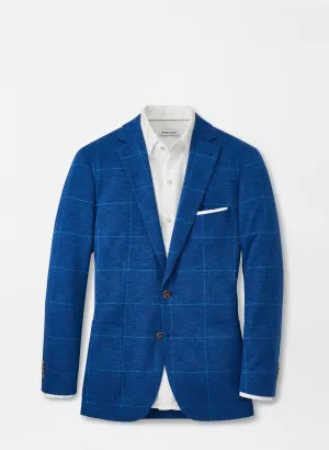 ISLIP HOUNDSTOOTH PANE SOFT JACKET - ATLANTIC BLUE