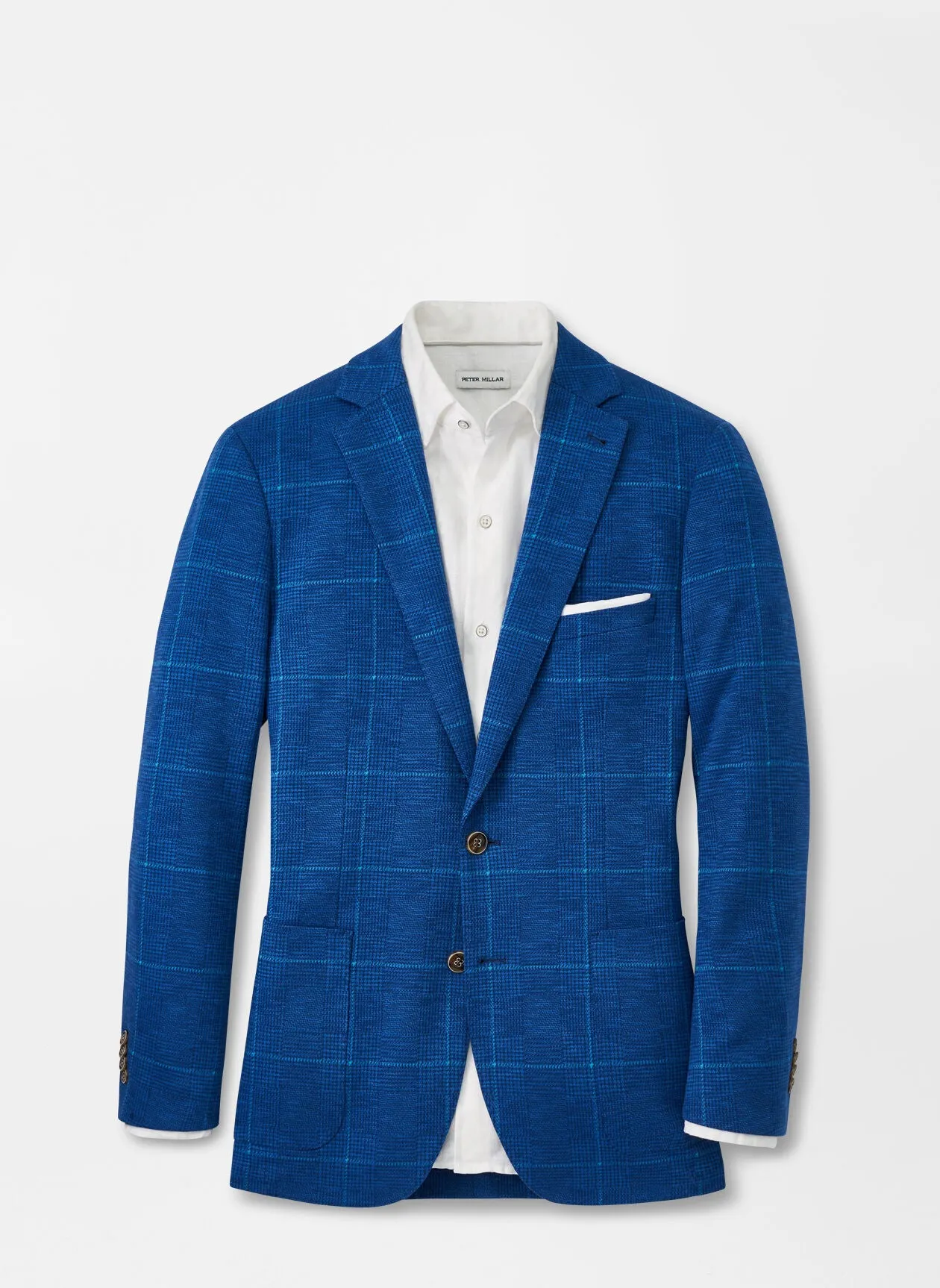 ISLIP HOUNDSTOOTH PANE SOFT JACKET - ATLANTIC BLUE