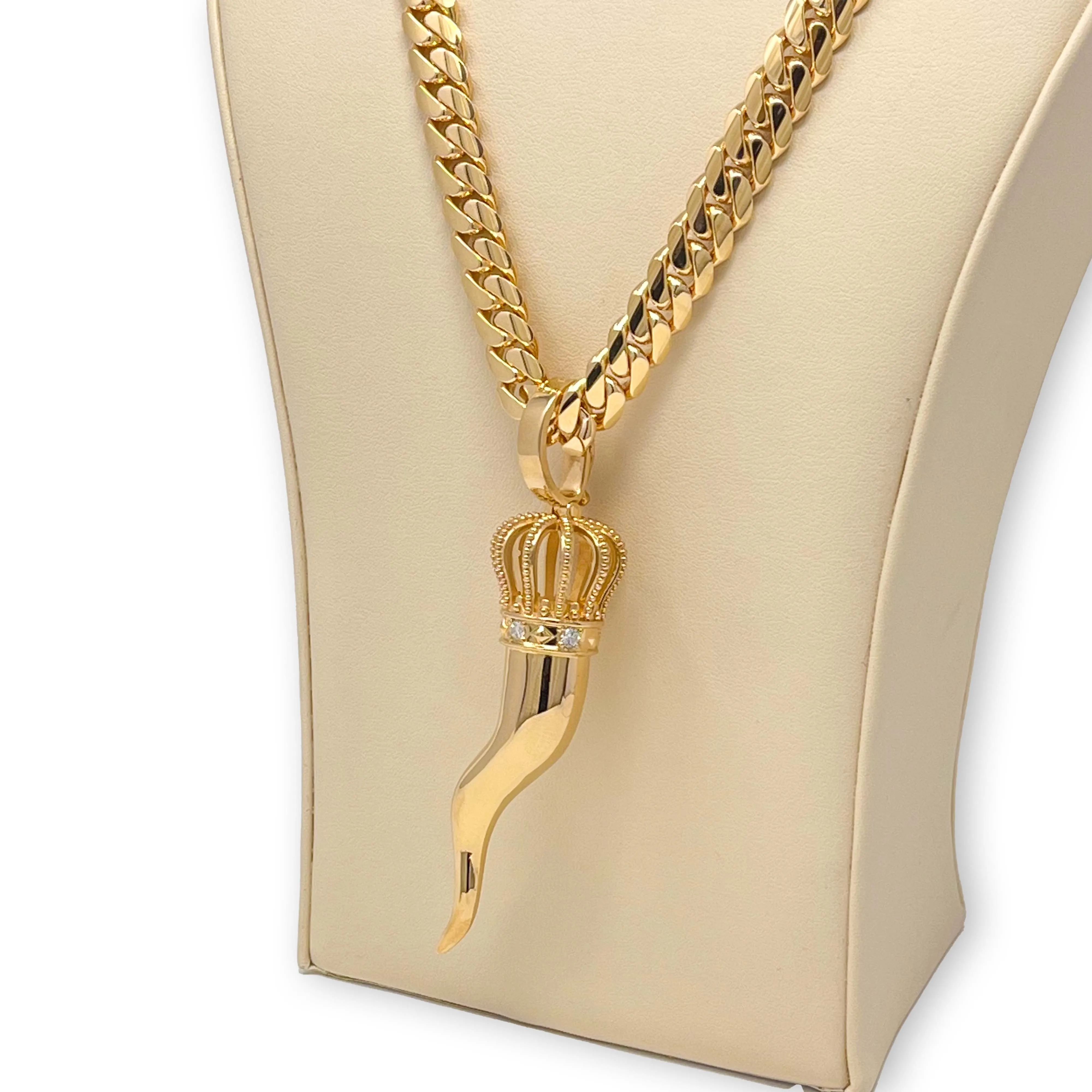 Italian Horn Pendant – 14K Gold Men’s Pendant