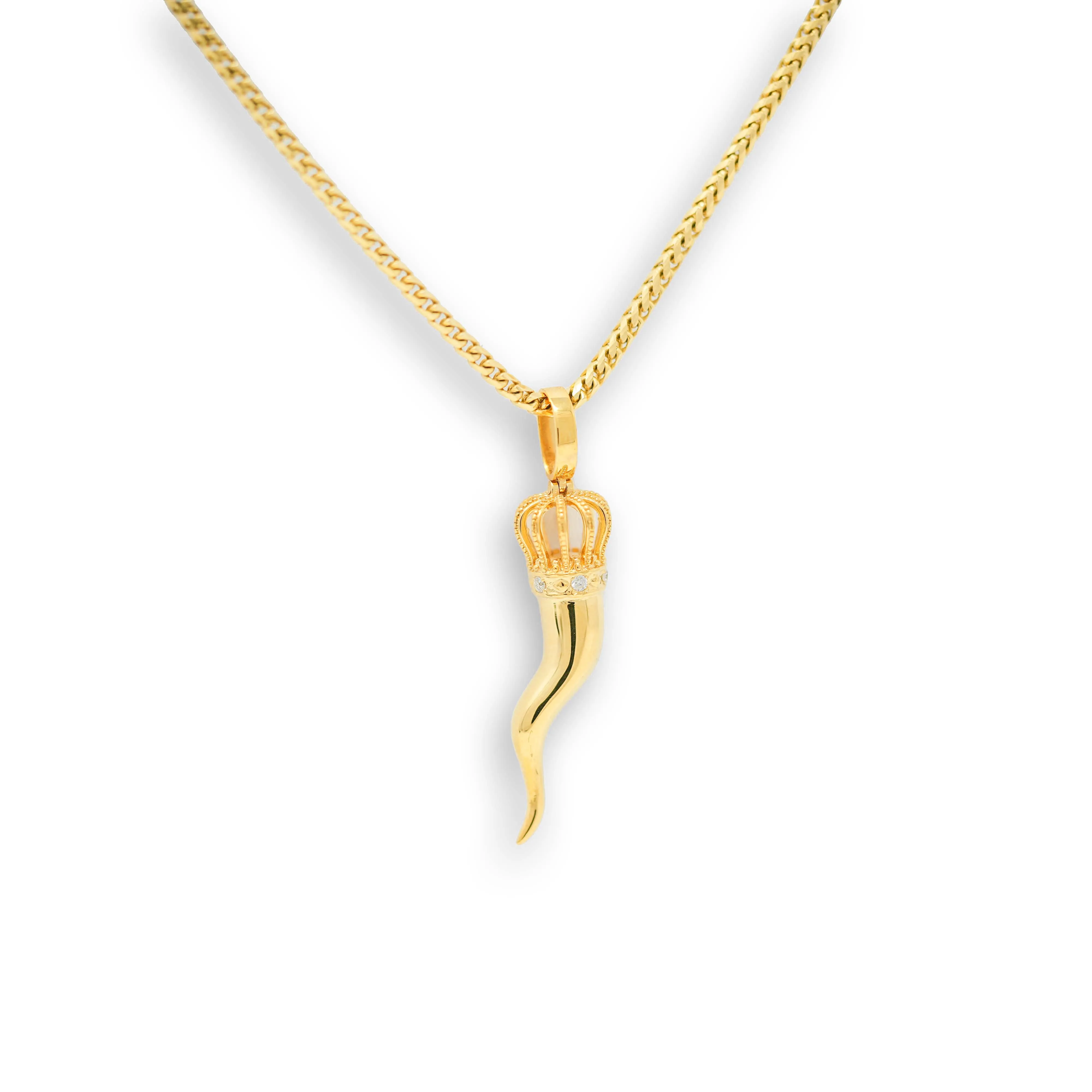 Italian Horn Pendant – 14K Gold Men’s Pendant