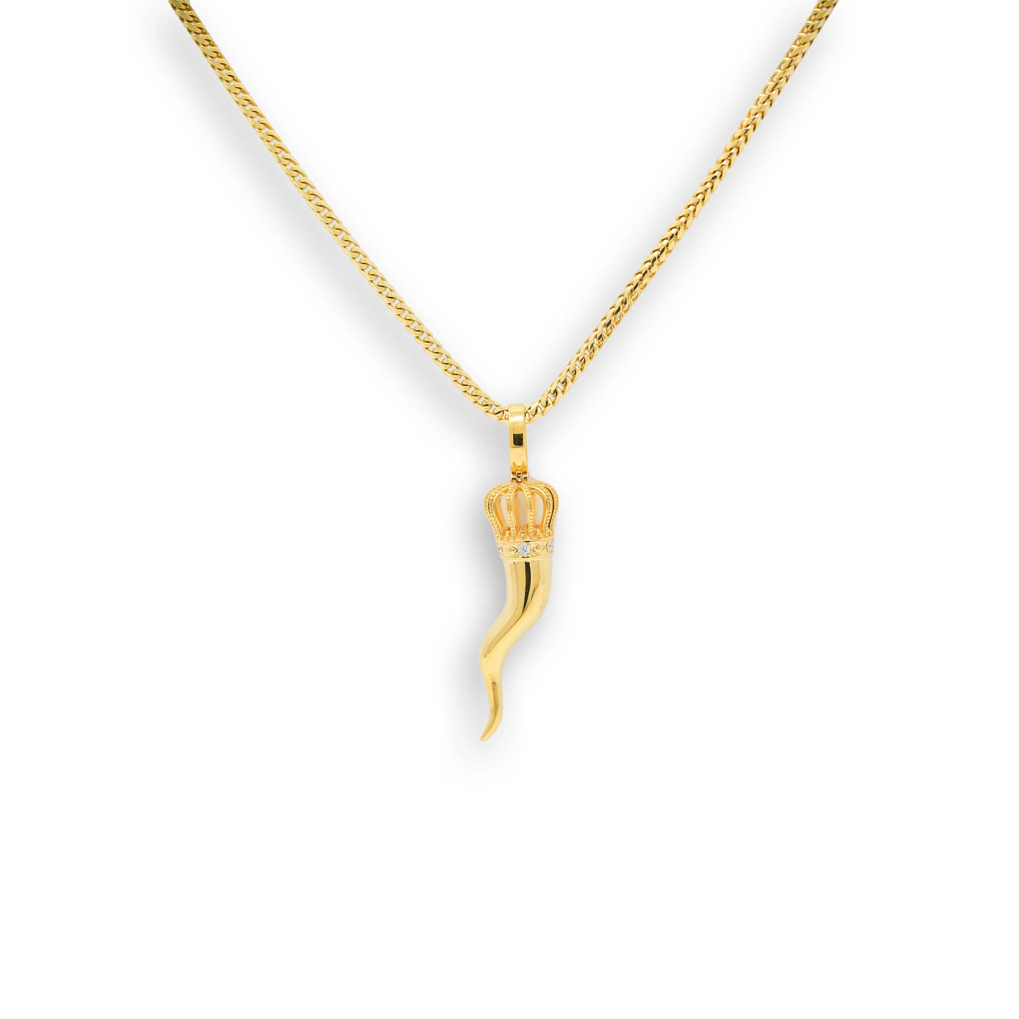 Italian Horn Pendant – 14K Gold Men’s Pendant