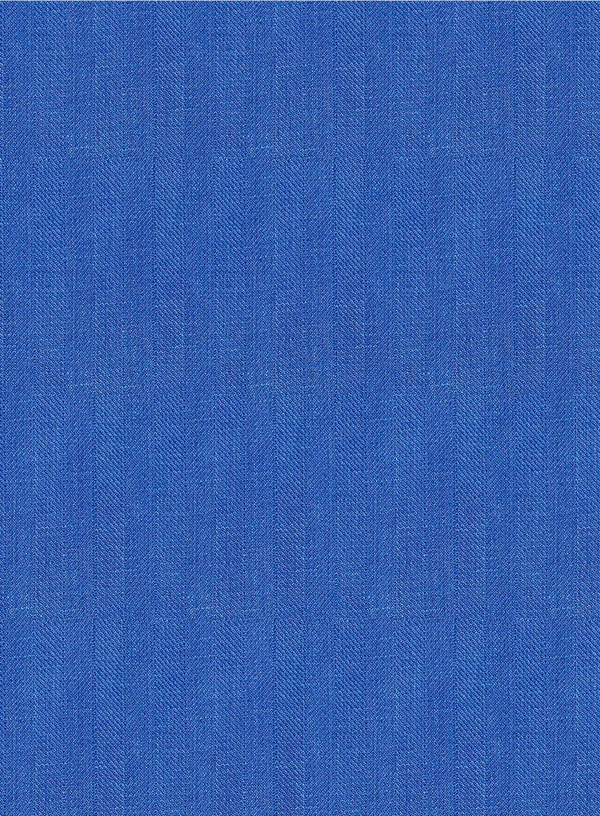 Italian Prato Electric Blue Herringbone Linen Jacket