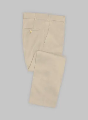 Italian Sand Beige Cotton Stretch Pants