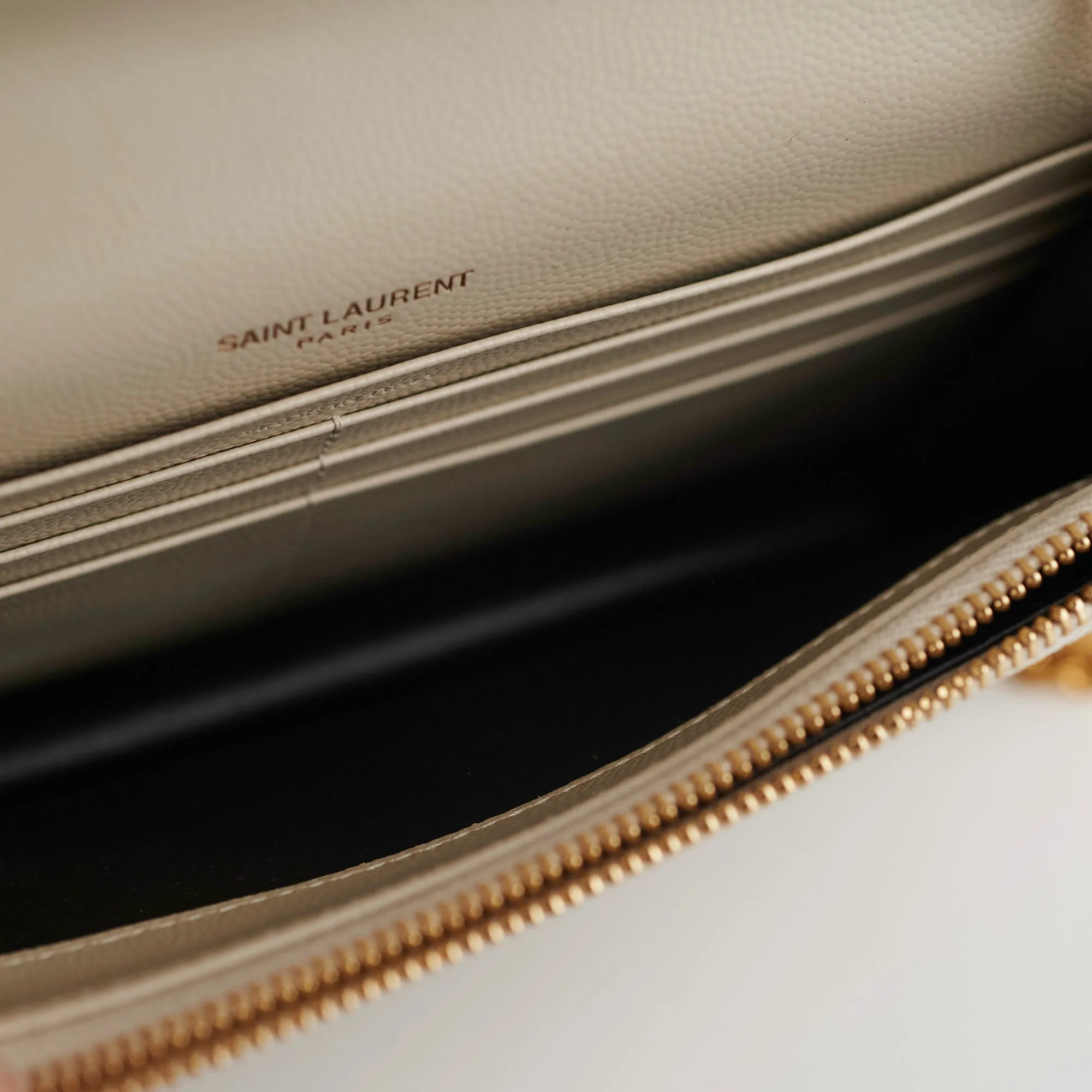 ITEM 24 - Saint Laurent Cassandre Envelope Cream Wallet On Chain WOC