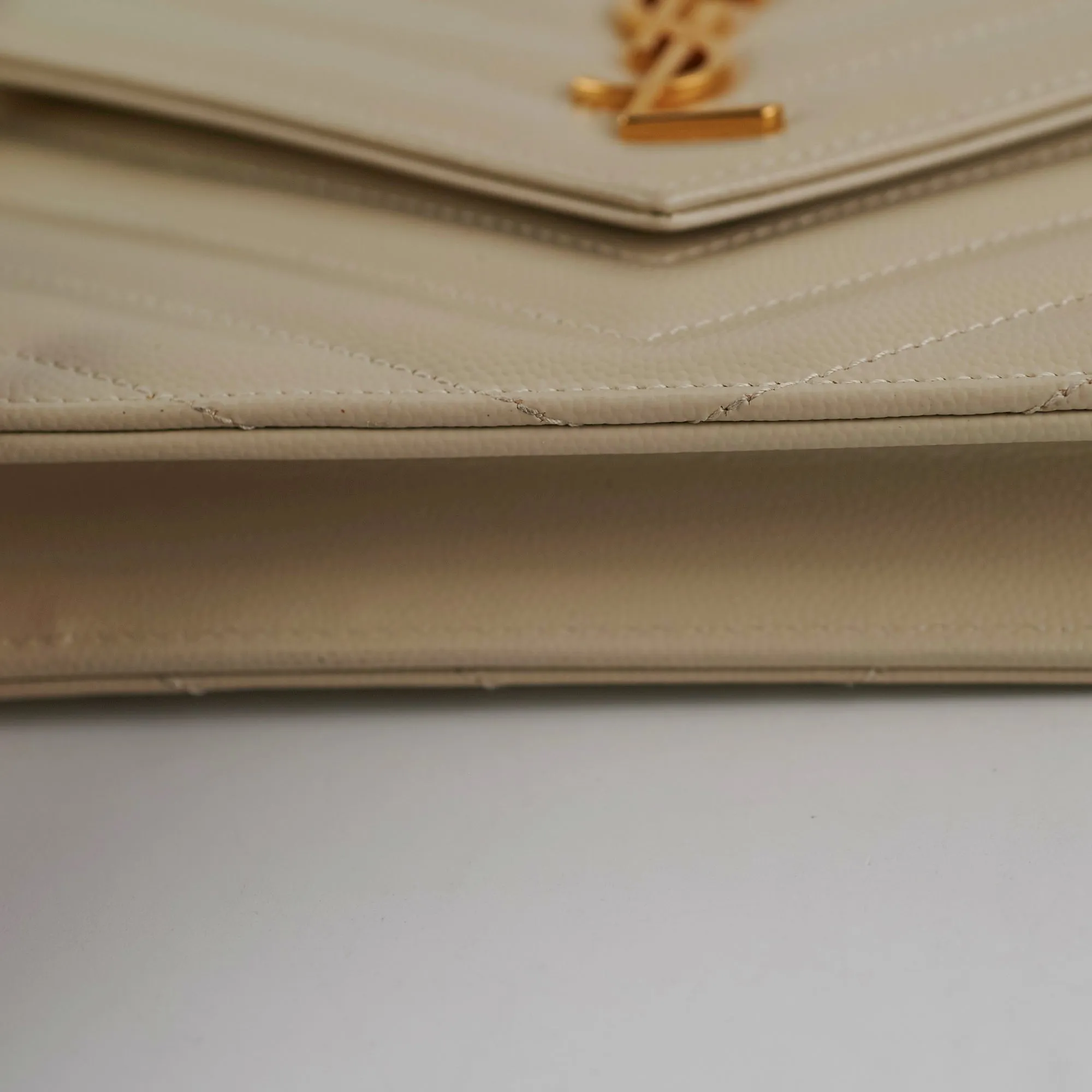 ITEM 24 - Saint Laurent Cassandre Envelope Cream Wallet On Chain WOC