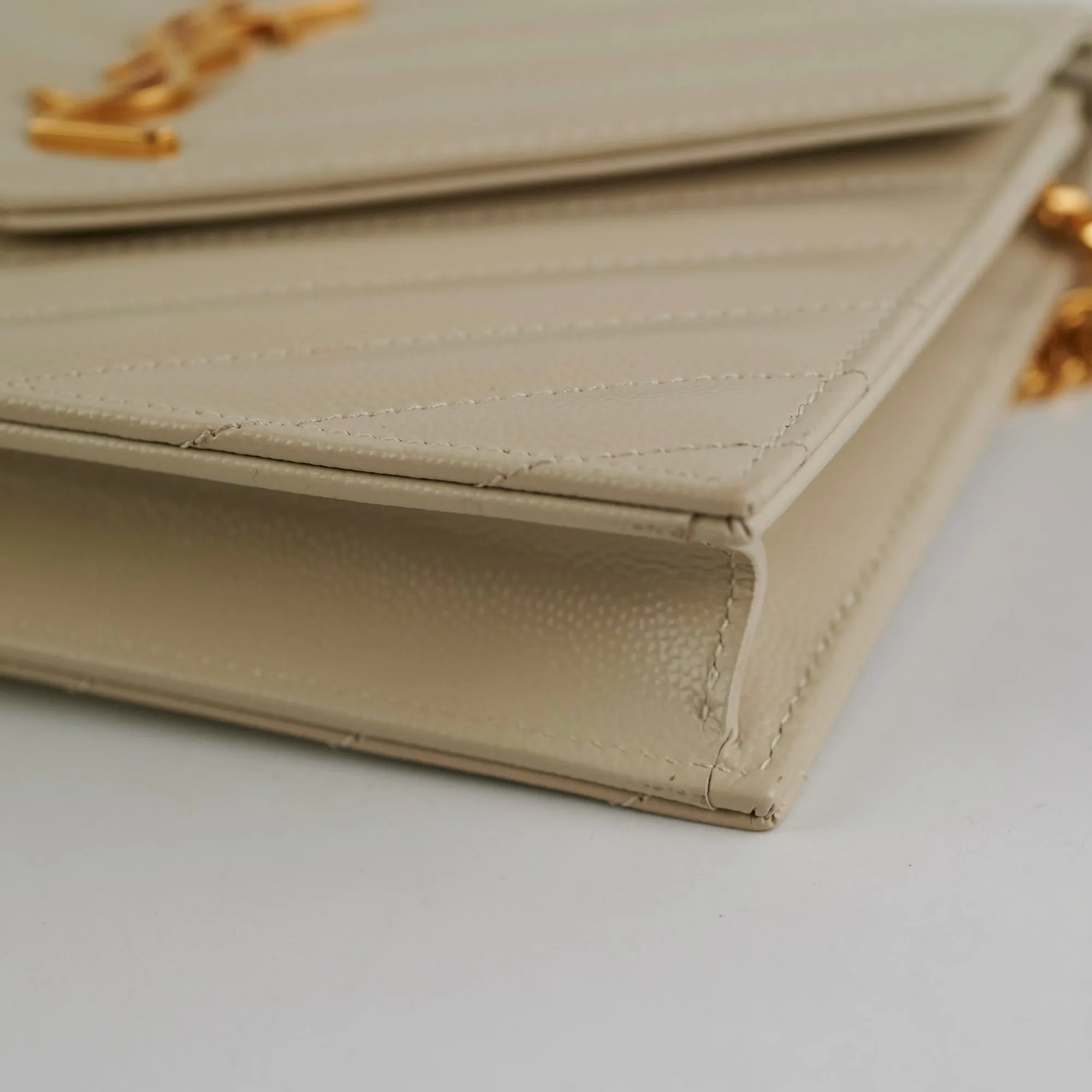 ITEM 24 - Saint Laurent Cassandre Envelope Cream Wallet On Chain WOC