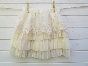 Ivory Lace Layered Tutu