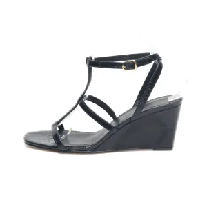 J. Crew Wedge Sandals Leather Black Colour For Women
