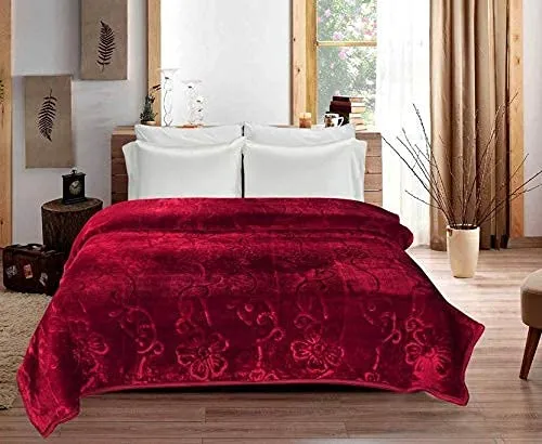 J SHREE Double Bed Blanket Mink Blanket for Heavy Winter Ac Solid Double Bed Blanket Super Soft Light Winter Blanket,Lightweight.