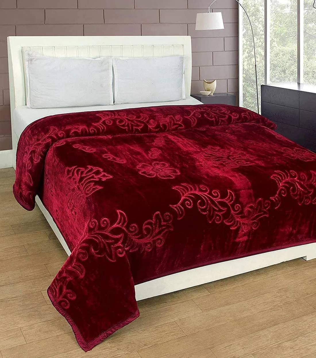 J SHREE Double Bed Blanket Mink Blanket for Heavy Winter Ac Solid Double Bed Blanket Super Soft Light Winter Blanket,Lightweight.