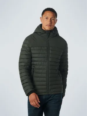 Jacket Hooded Short Fit Padded Mix | Dark Green