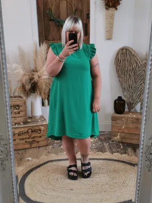 Jade Green Malibu Button Back Dress