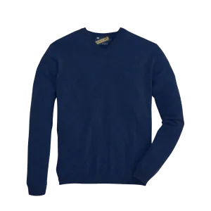 James V-Neck Cashmere Sweater - Collegiate Blue