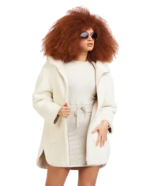 Janet Faux Shearling Jacket | Ivory